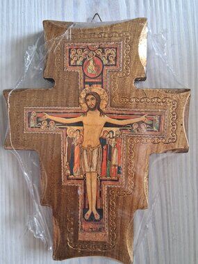 SAN DAMIANO FRANCISCAN CRUCIFIX, NEW ASSISI, ITALY 6.5" TALL